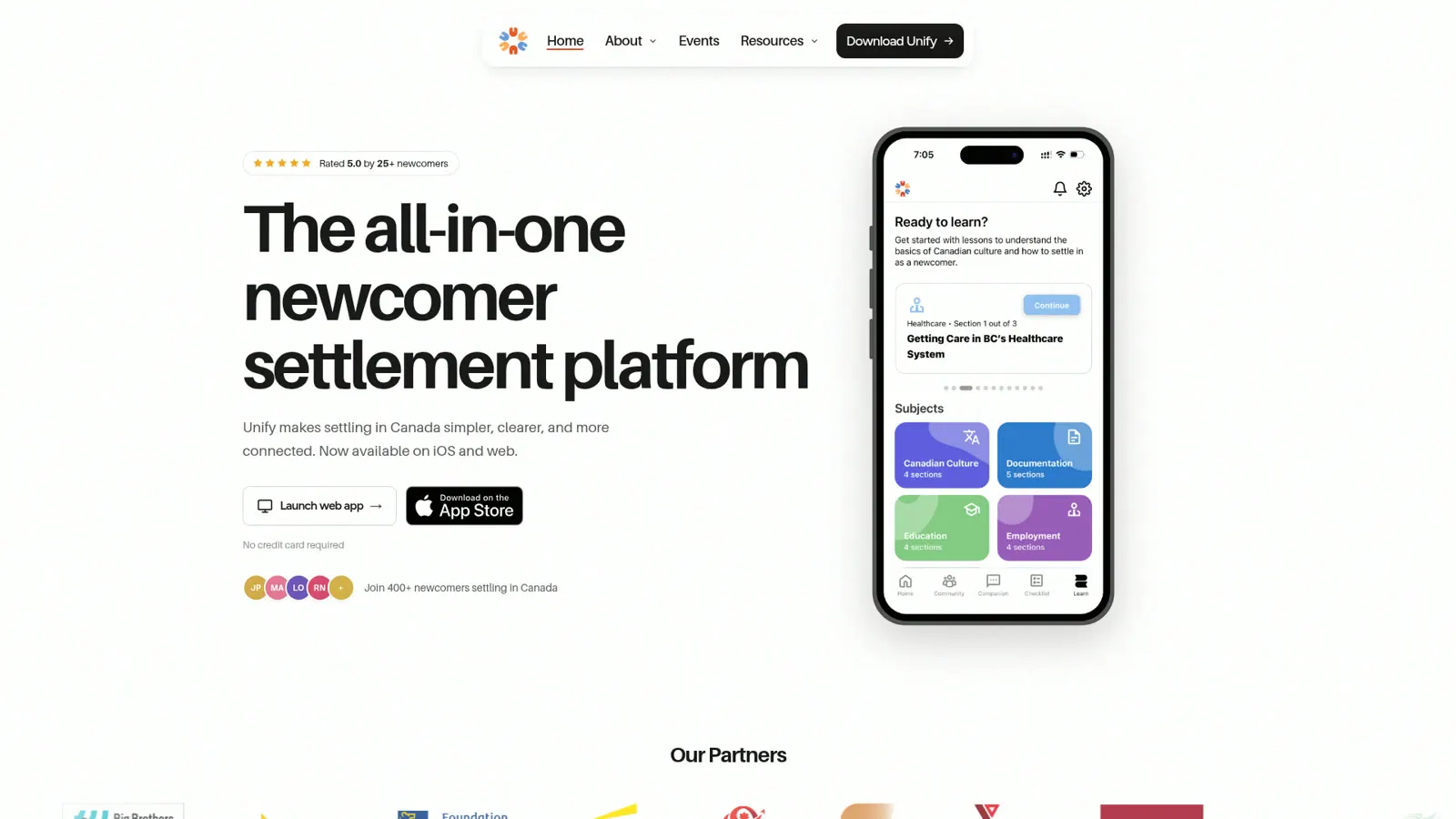 unifysocial.ca landing page